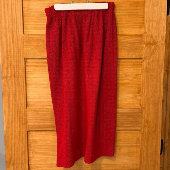 Vtg Amy Jess Terry Cloth Vibrant Red Black 3 Piece Suit Set Women's size S - Picture 8 of 8